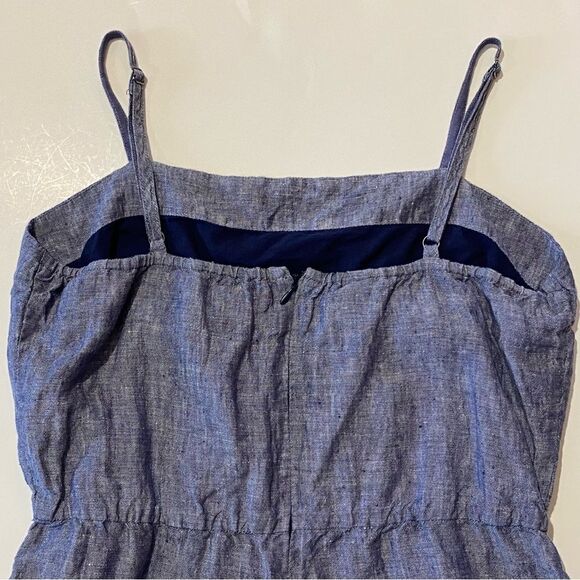 Cynthia Rowley 100% Linen Chambray Blue Sleeveless Romper Women's Size 6 - Picture 4 of 15